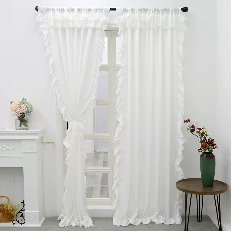 Шторы Sky Velvet — прозрачный белый, кружевная кромка, готовые панели (100×130,100×200,140×260)