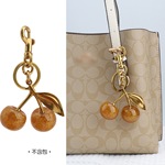 金色细闪包挂件锁匙扣樱桃吊坠挂饰车摆件钥匙亚马逊跨境车厘子挂