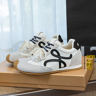 Ugly Thick-Soled Sports Shoes Casual Shoes for Women 2025 New Internet Celebrity Versatile Niche Lace-Up Moral Training Shoes Forrest Gump Shoes for Women