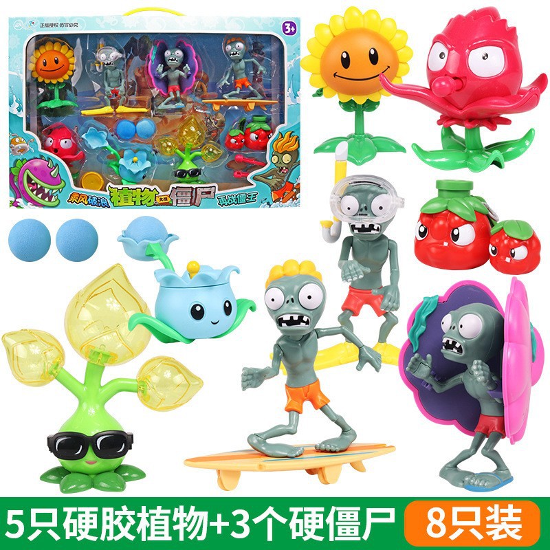 Genuino Plants vs. Zombies Toys Juego completo de dibujos animados para niños Muñecas de dibujos animados Juego de modelos de figuras