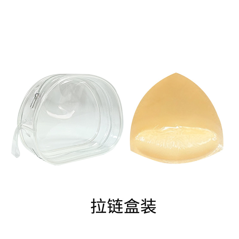 Triángulo de silicona pegatinas en el pecho mujeres empujan hacia arriba auto-adhesivo almohadilla en el pecho invisible engrosada esponja almohadilla traje de baño bikini ropa interior insertar