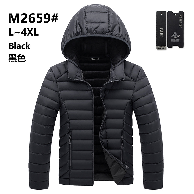 Transfronterizos de hombres 22 nuevos chaquetas de algodón con capuzas grandes costillas pedidos de comercio exterior chaquetas de algodón ligeras de hombres en stock