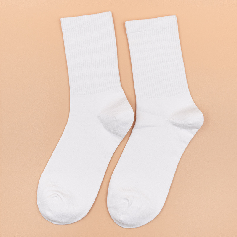 Chongde calcetines blancos medias de otoño e invierno ins moda calcetines de ternera calcetines JK calcetines de algodón puro fino algodón pila Calcetines