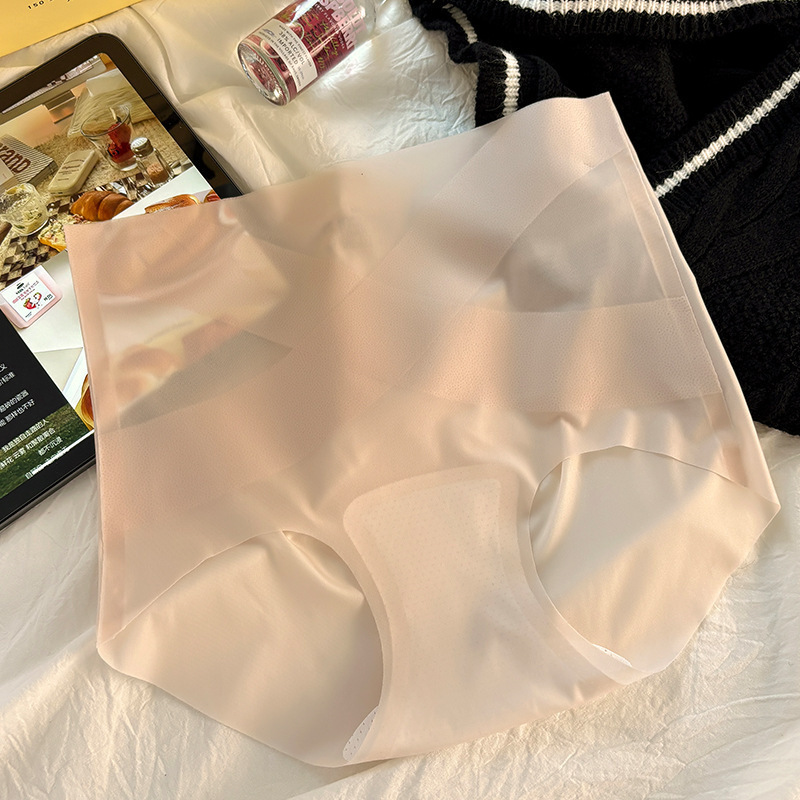アイスシルクシームレス下着、ハイウエスト、快適なおなかコントロールヒップリフティングパンツ、ヒップクリップなし、通気性のあるマスクおなかコントロール下着、女性用|undefined