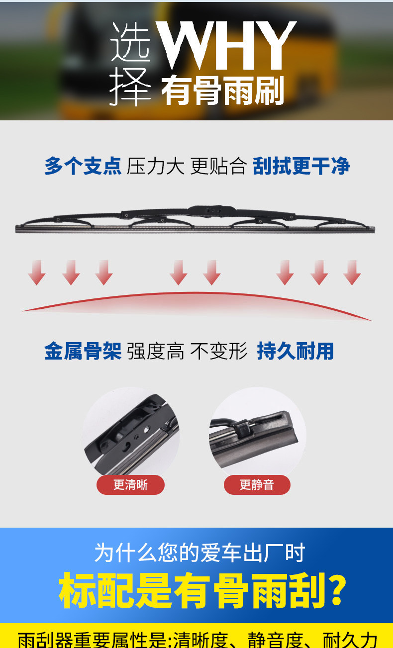 Compatible with Dongfeng Citroën Sega wipers, original 08, 10, 12, 13, 16 models, new wiper blades