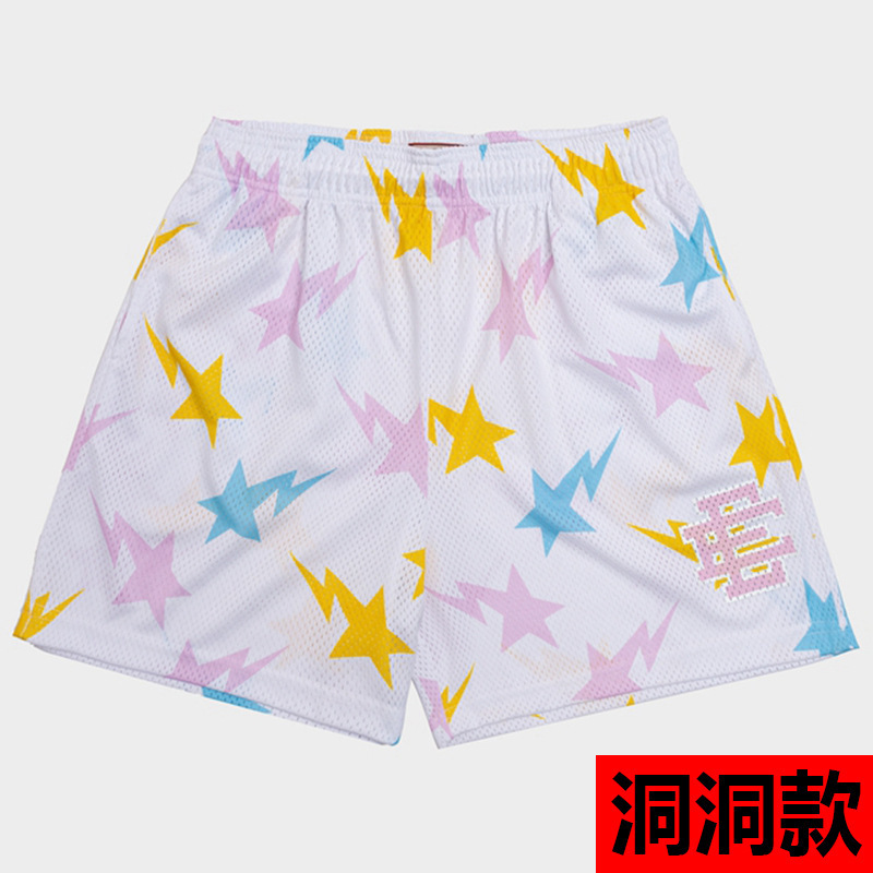 Eric Emanuel EE Pantalones cortos de malla para hombres y mujeres, pantalones de baloncesto deportivo de cuatro puntos