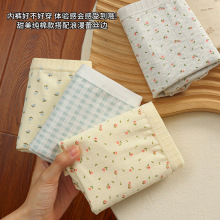 奶油碎花女式小平角四角女士纯棉内裤女生全棉裆2025新款安全短裤