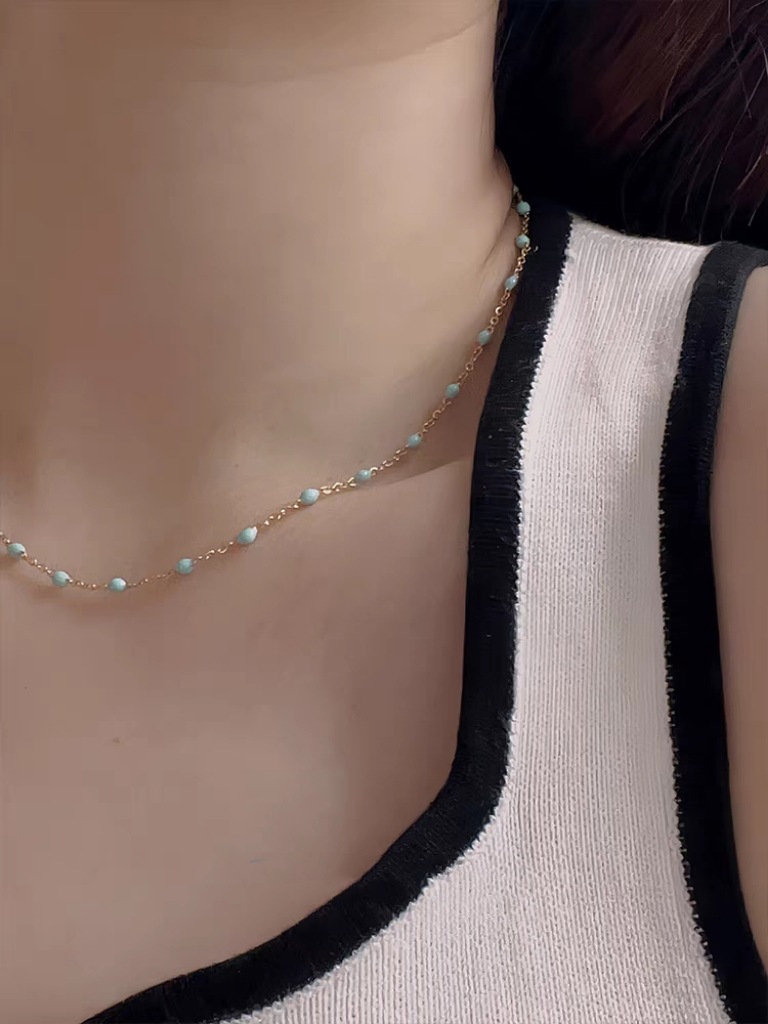 6g Weight Necklace Classification Stainless Steel Chain Material 1 Piece Quantity Daily Occasion Modern Style Solid Color Stainless Steel Patchwork Necklace