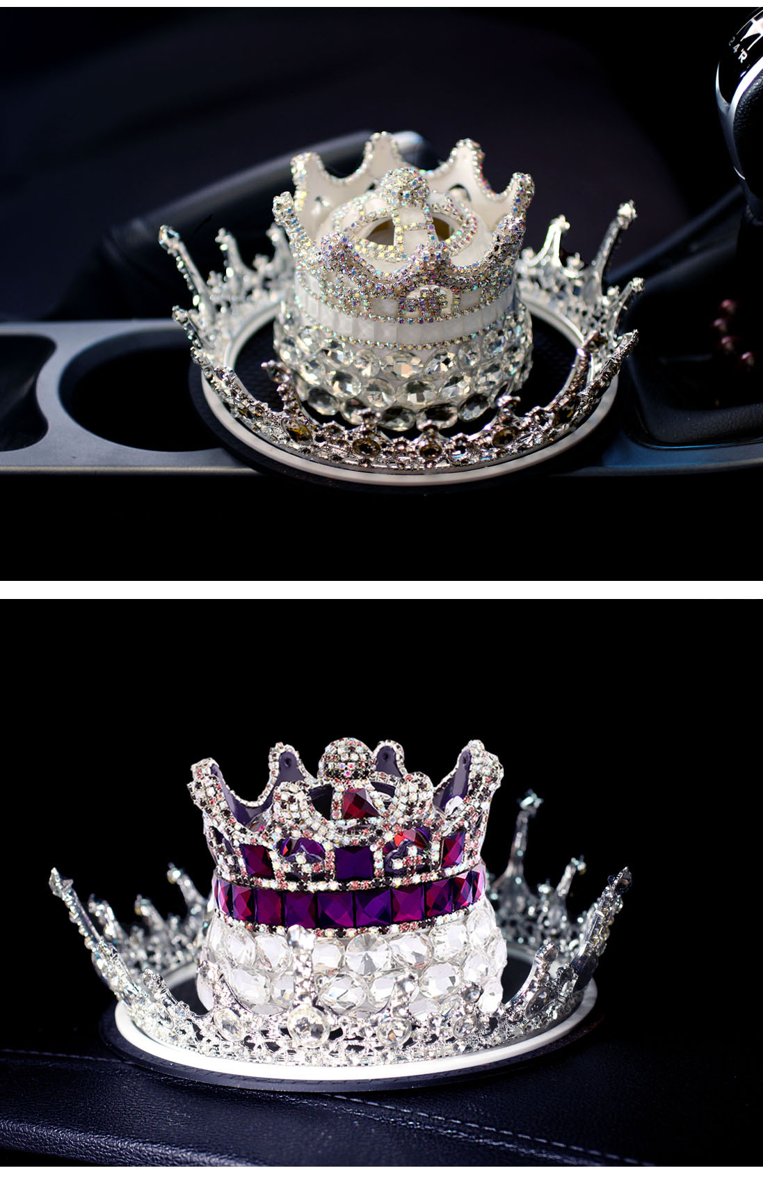 Diamond-encrusted Crown Car Perfume Seat Car Ornaments Goddess Car Interior Decoration Car Aromatherapy Fresh and Lasting