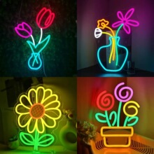 跨境led花朵形状霓虹灯定制房间儿童房氛围装饰灯小夜灯灯酒吧