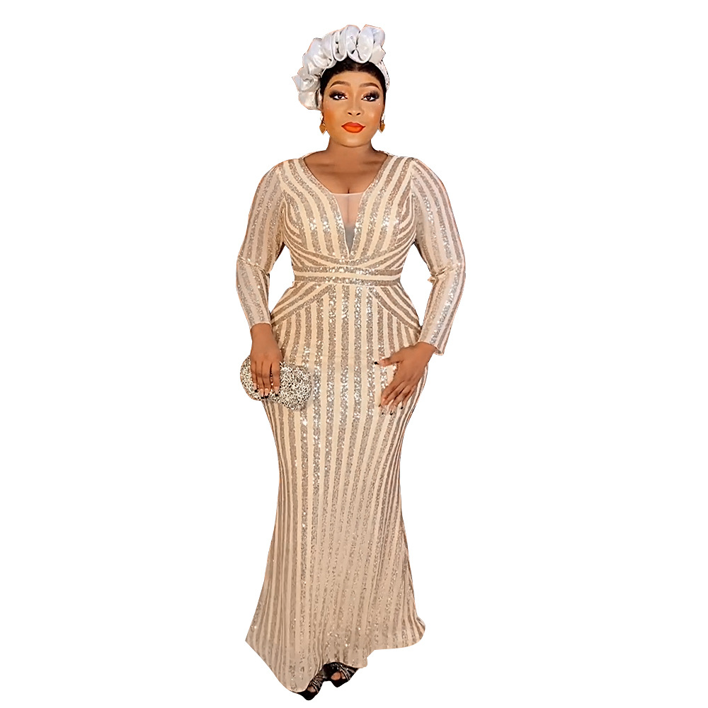 Women's Clothing new tail banquet evening dress women's sequined large size dress_voghion.com