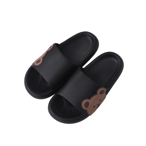 Summer new style slippers with poop-feeling side bear slippers for women, indoor non-slip slippers for men, outdoor wear slippers