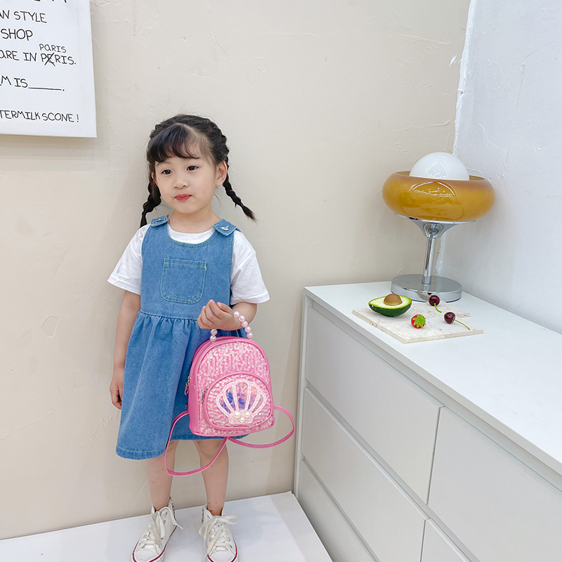 Princesa coreana niños bolsa de moda Linda niña lentejuelas mochila para 1-3 años bebé fuera pequeña mochila de moda