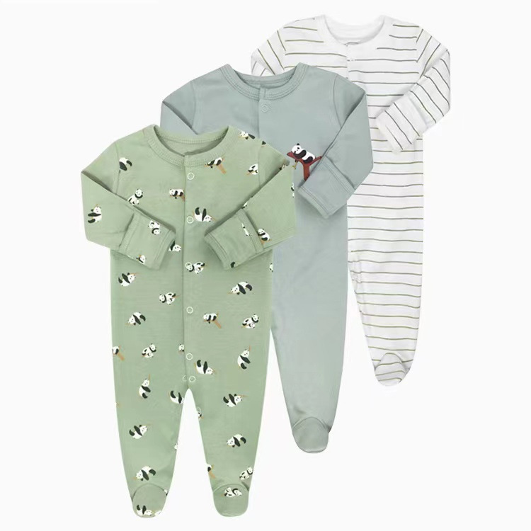 外国貿易の子供服春秋タイプの赤ちゃんのワンピースの長袖は足を包んでパジャマの新入生の赤ちゃんのプレゼントの箱を登ります。