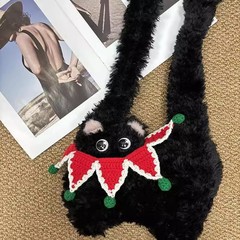 大衆がデザインしたかわいいぬいぐるみバッグ小清新秋冬超萌猫斜めショルダーバッグ女性の新型シングル肩脇下バッグ