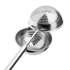 304 stainless steel tea leak ball push-type telescopic semi-leak tea filter tea filter tea brewer tea filter