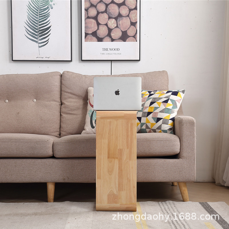 Zhongcanghong Island madera maciza en forma de U de tipo C tatami estante de almacenamiento apartamento pequeño mesa de esquina mesa de noche creativa mesa auxiliar de sofá
