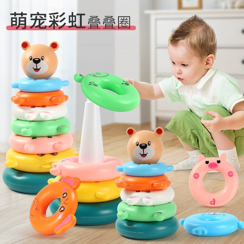 Дженга, башня, кольца, игрушка, от 1 года, раннее развитие