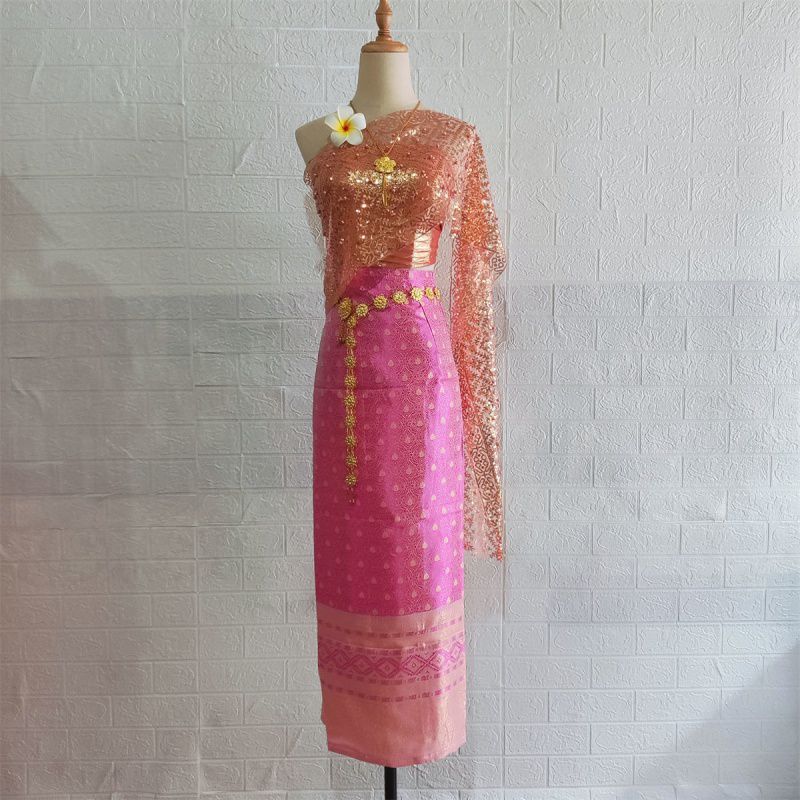 B5 style rose red dress five-piece set, shawl does not shed powder