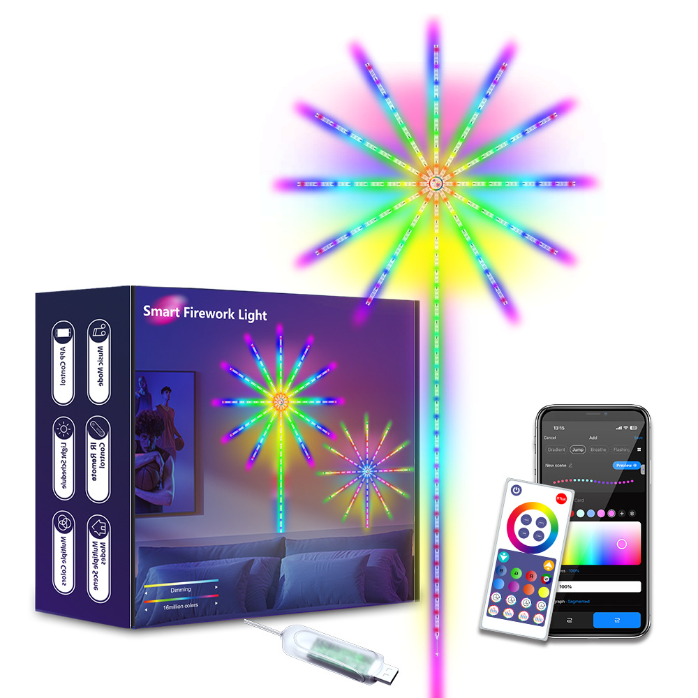 Lámpara de humo de graffiti led color mágico fuegos artificiales sonido tambor meteorito explosión cielo estrellado luz a todo color con decoración de Navidad lámpara de ambiente