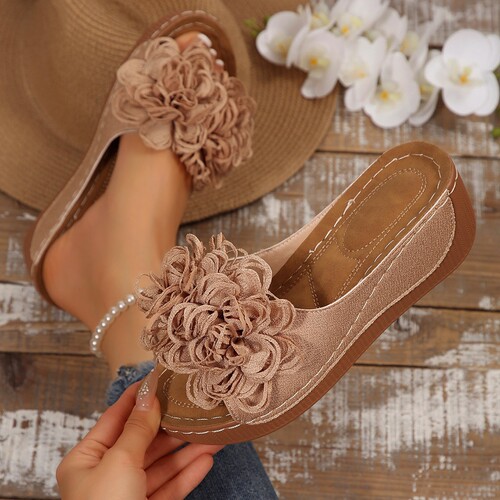 Women's Summer New Fish Mouth Flower Comfort Outdoor Beach Sandals Wholesale