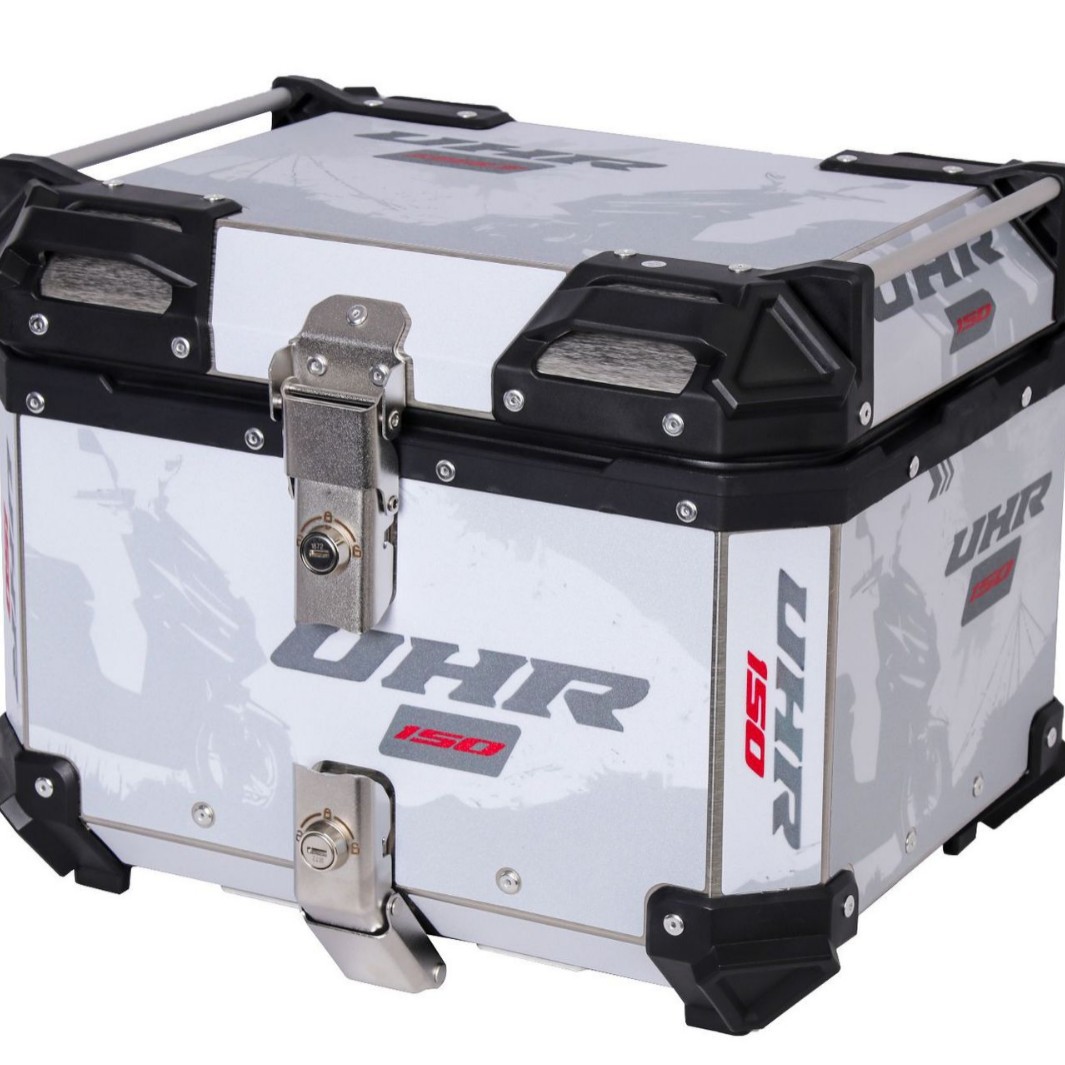 45LUHR150 caja trasera de aleación de aluminio blanco con calcomanía caja trasera de motocicleta scooter ternero coche eléctrico baúl