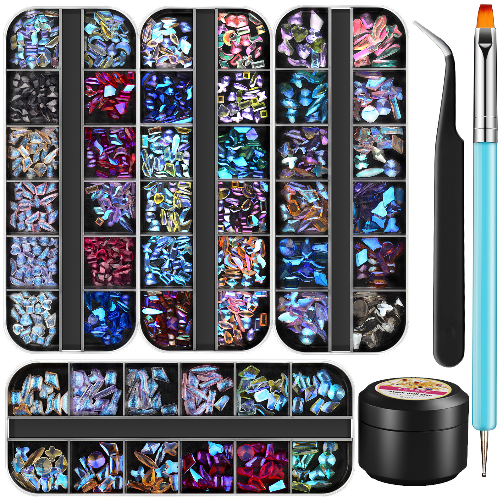 50g Weight Nail Decoration Accessories Nail Supplies Resin Material Flower, Butterfly Pattern Flower Butterfly Resin Nail Decoration Accessories 2