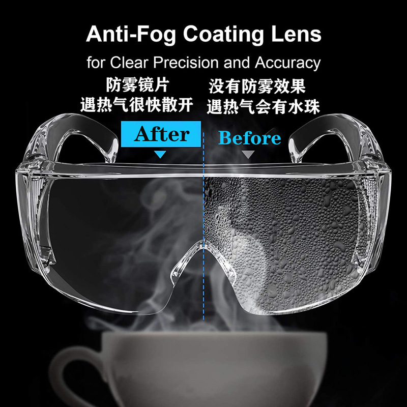Anti-Fog Glasses, Anti-Dust, Anti-Scratch, Chemical Laboratory Flat Light, Myopia Goggles, Anti-Uv