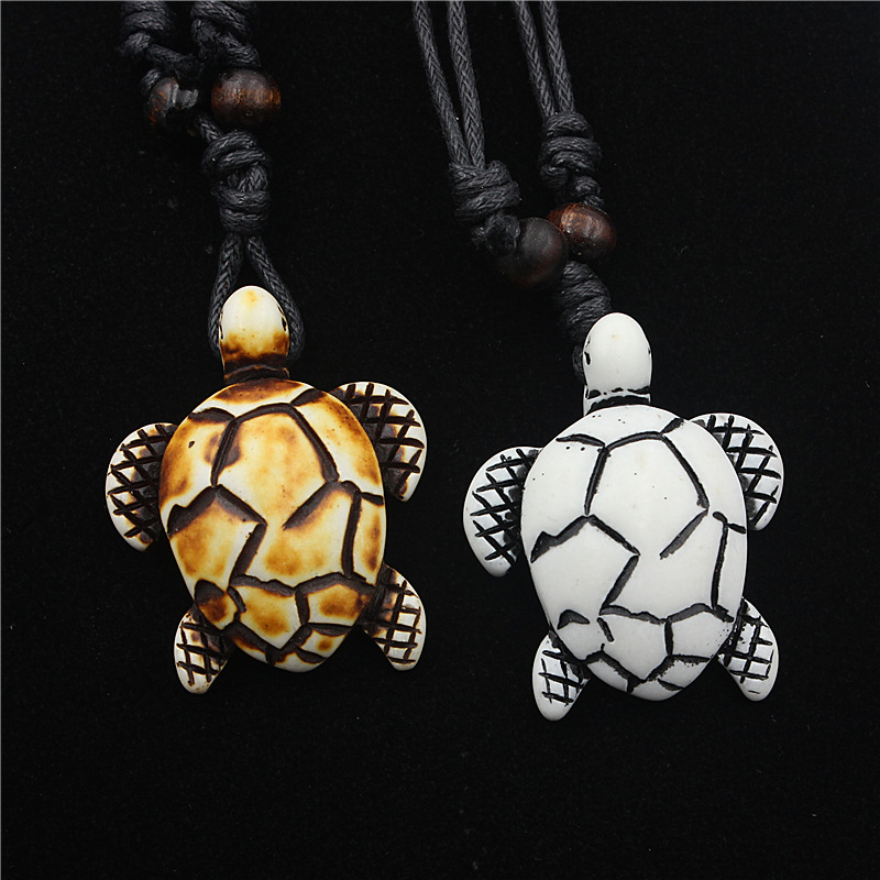 Resin Material Hip-Hop Retro Tortoise Resin Men's Pendant Necklace