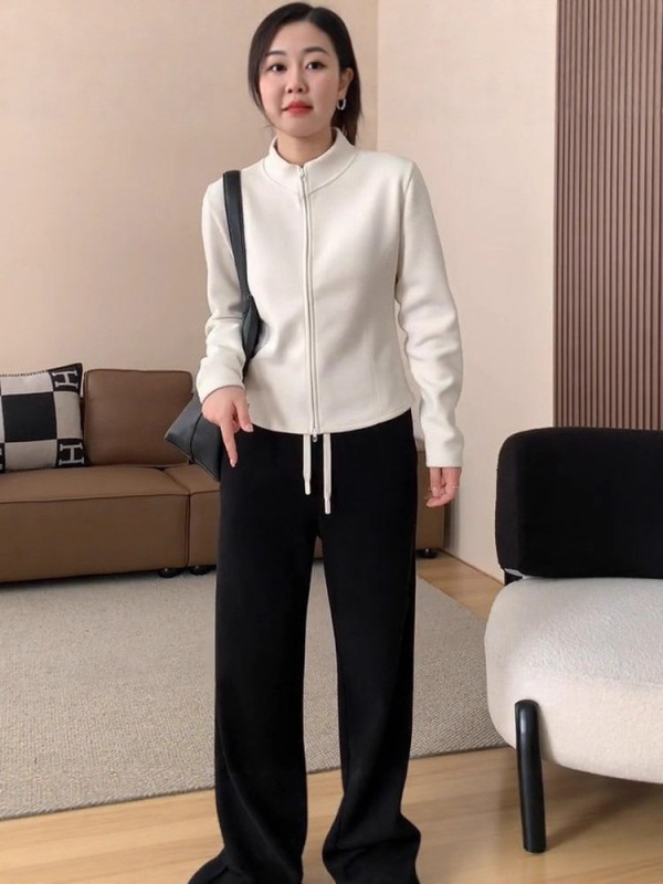 德绒保暖拉链打底内搭上衣女2025秋冬季新款显瘦开衫长袖卫衣外套|undefined