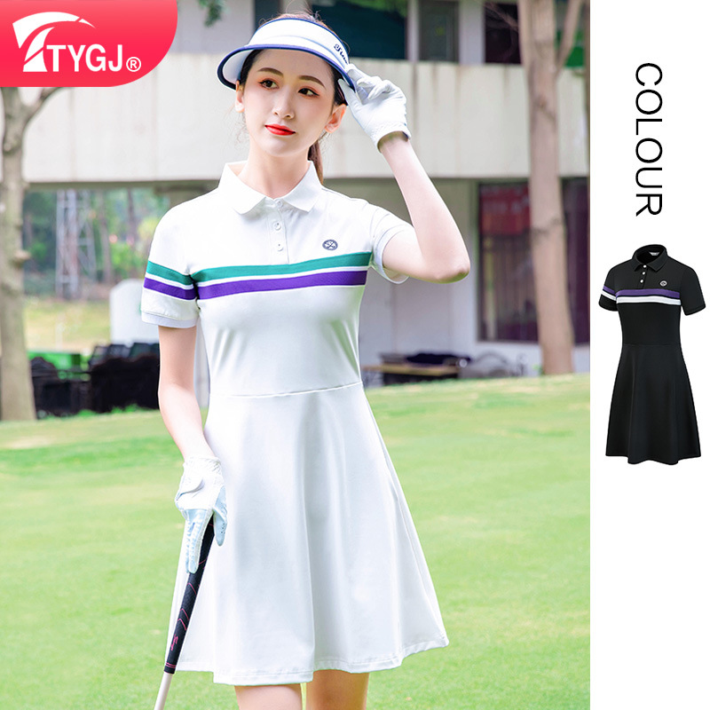 Golf Women's Dress Summer Short-Sleeved Sports Skirt High-Waisted Slim College Style Casual Versatile Badminton Uniform