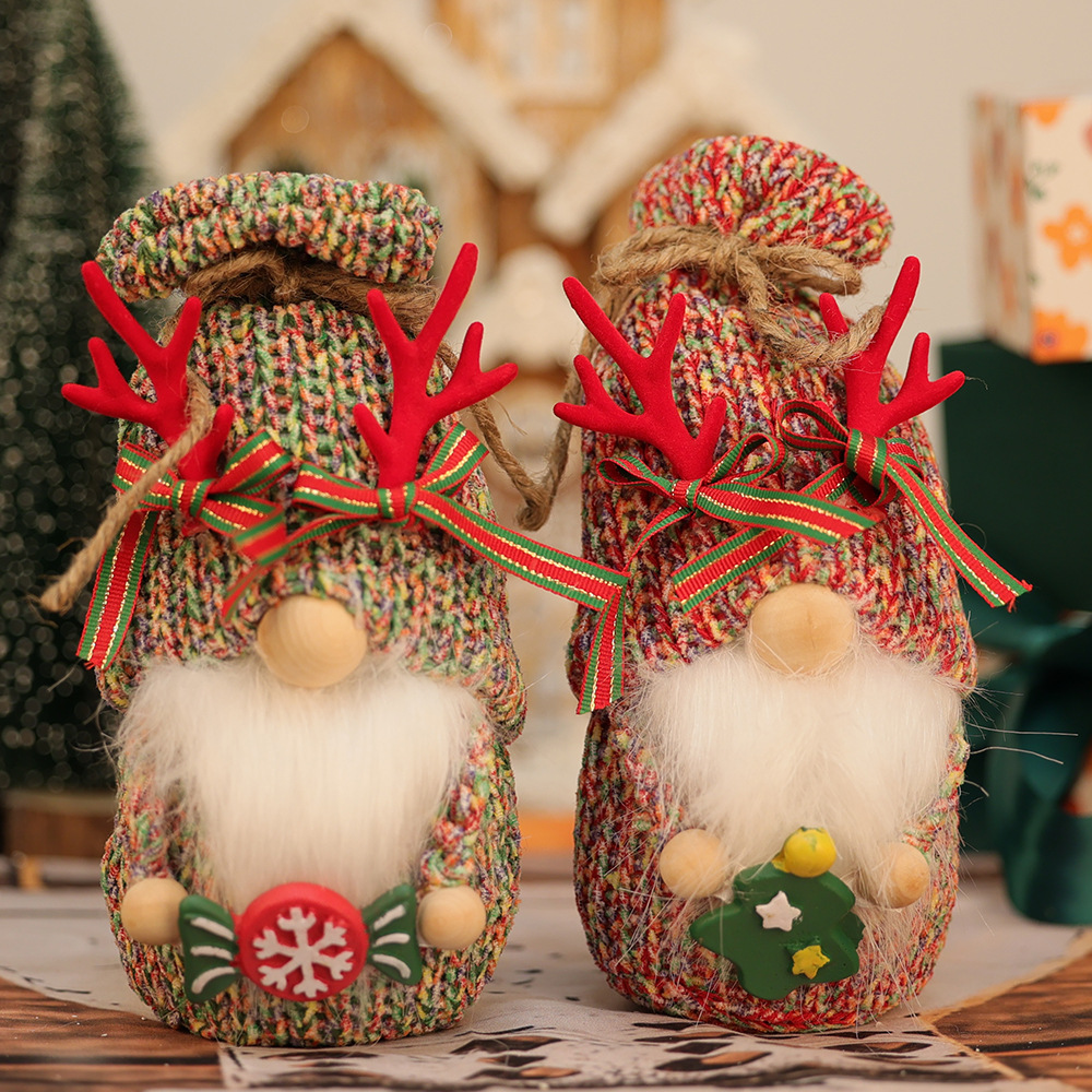 2025 muñeca sin rostro transfronteriza tejido de felpa caramelo árbol de Navidad muñeca enana muñeca de Navidad adornos de muñeca