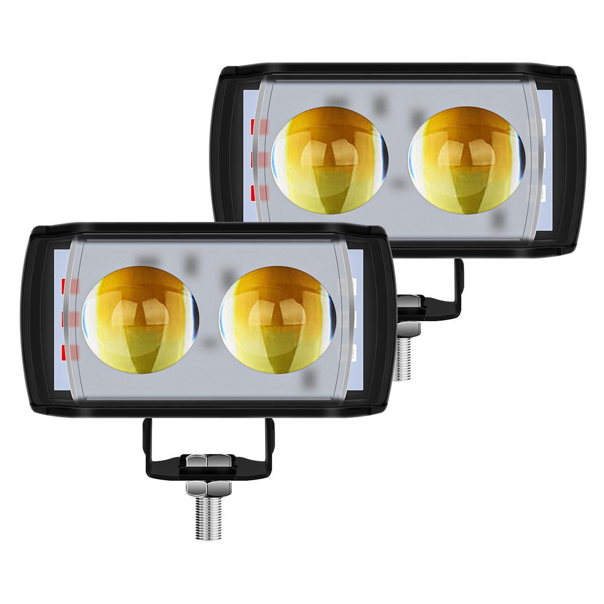 Cross-Border Hot-Selling Motorcycle Headlight, Short Three-Sided Electric Vehicle Spotlight, Integrated High-Brightness Led Strobe Light for Both Near and Far Range