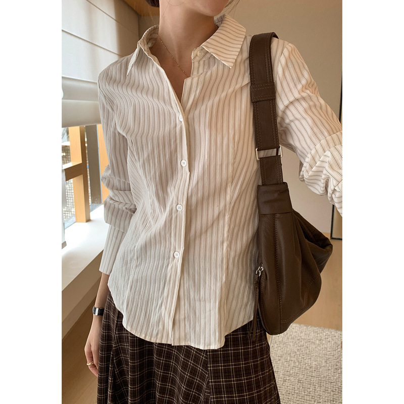 [No Returns or Exchanges] Smart and Simple Lapel Shirt for Women, Autumn Workwear, Everyday Versatile Shirt Ye0223