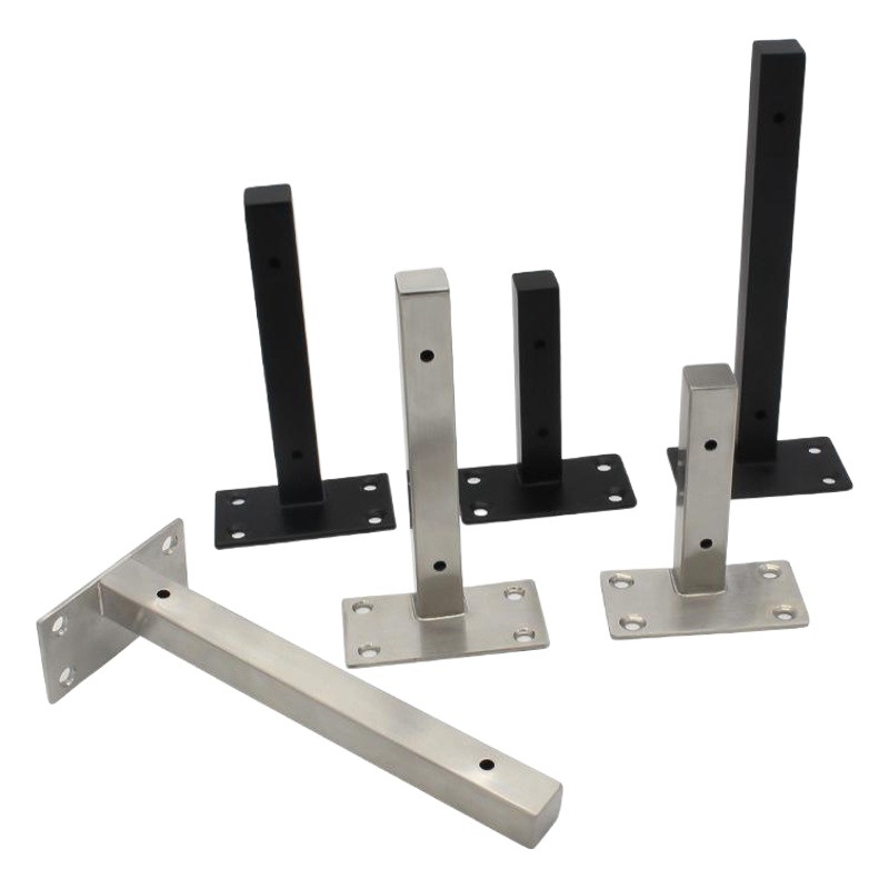 Tubo cuadrado de acero inoxidable engrosado triángulo soporte montado en la pared estante de almacenamiento Partición Soporte soporte titular