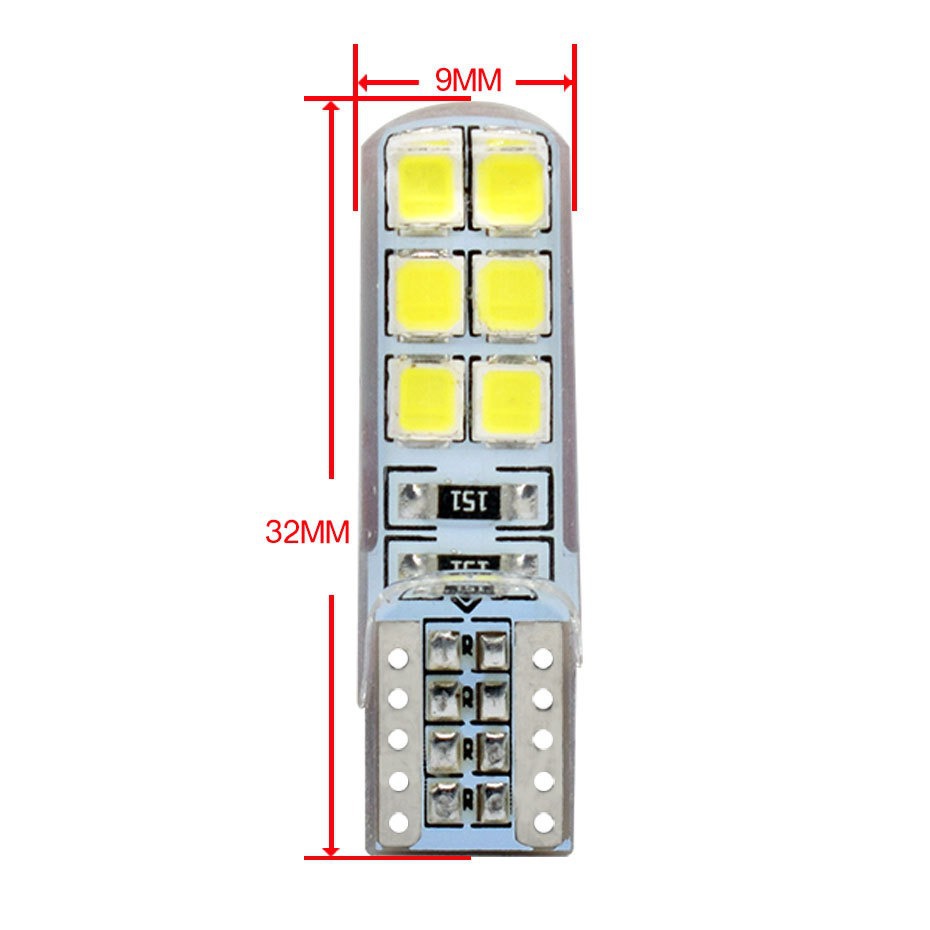 Lámpara LED de automóvil T10 2835 12SMD silicona goteo de goma de silicona alta luz de matrícula LED amplia lámpara de puerta