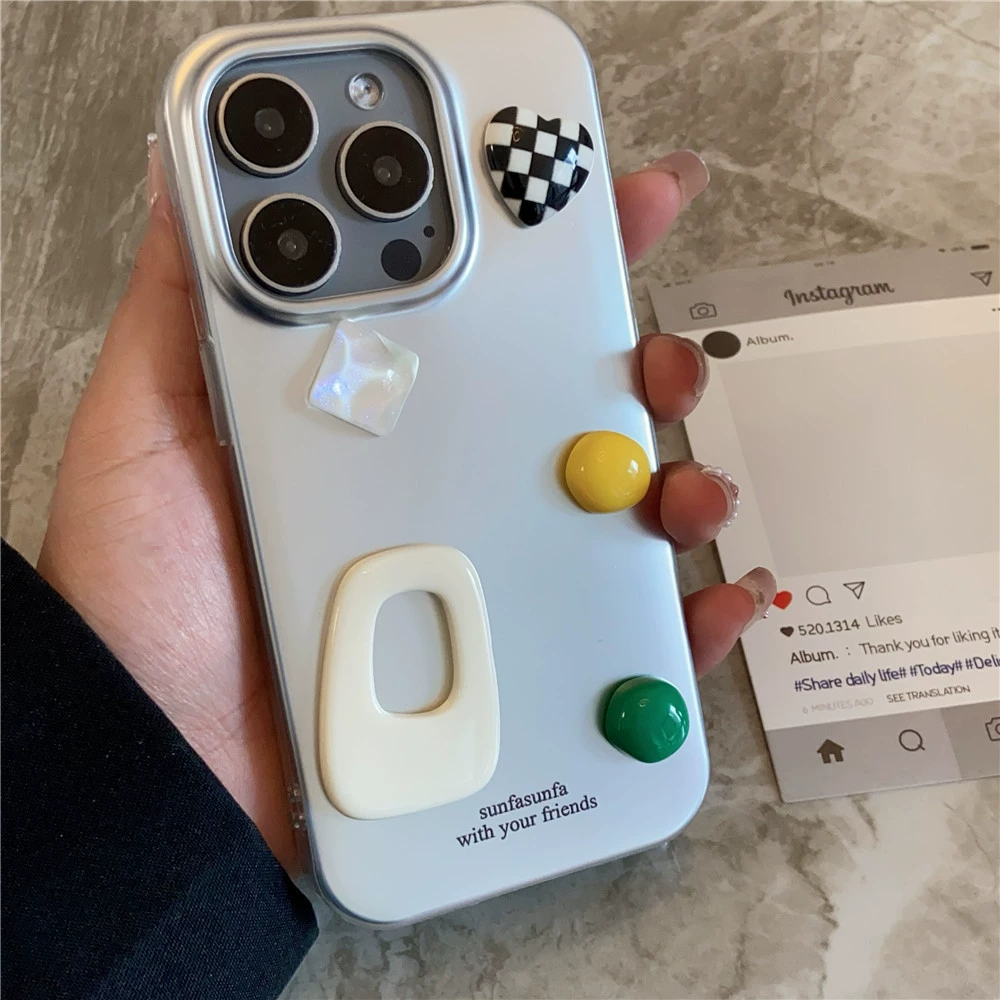 Трёхмерный совместимый iPhone 16, чехол для телефона с камнем, 16 Pro Max, стиль высокого качества