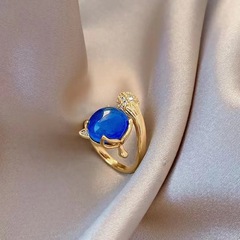 感溫變色狐狸戒指高級感ins潮輕奢簡約氣質精緻開口可調節戒指女