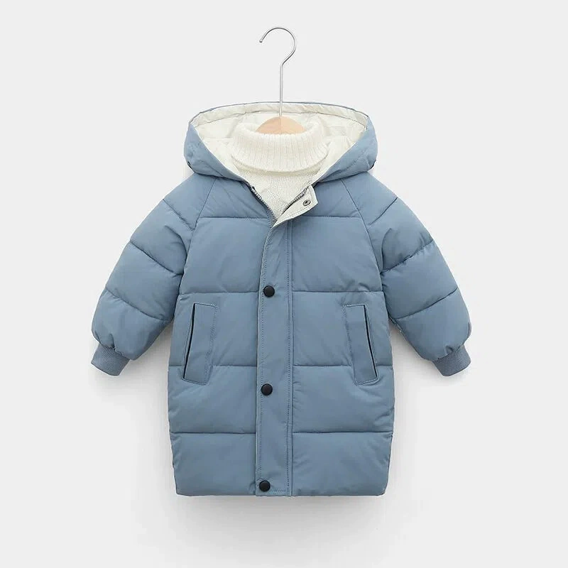 Children's long winter down jacket with down for men and women, increased thickness, mid-length