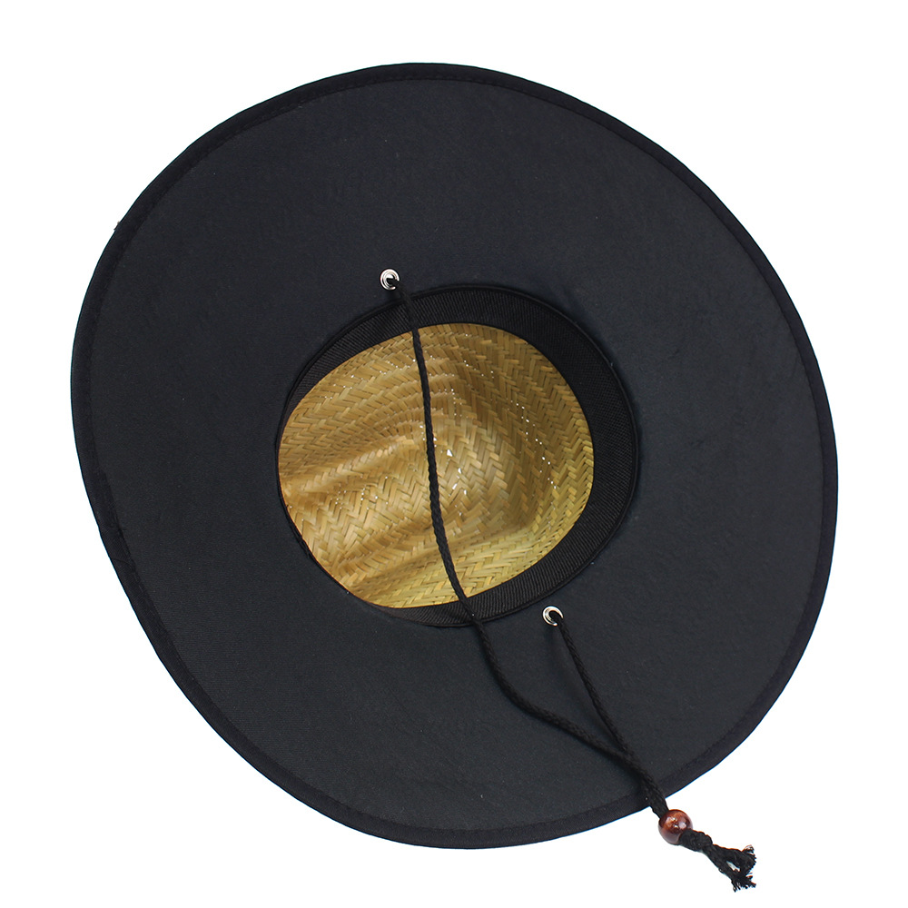 Sombrero de paja para hombre estilo playa, diseño salvavidas, moda verano 2024