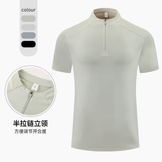 2025新款半拉链短袖男高弹力专业速干衣跑步健身服男休闲运动T恤