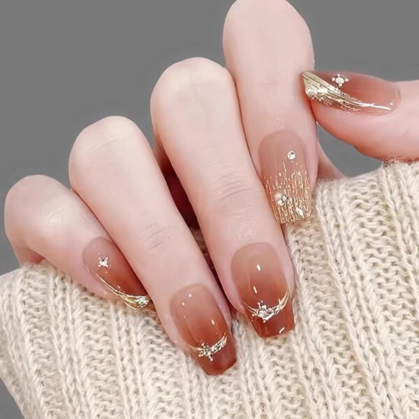 Handmade Gentle Whitening Sweet Girl Manicure Nail Patches Finished High-End Fake Nails Removable Wearable Nails