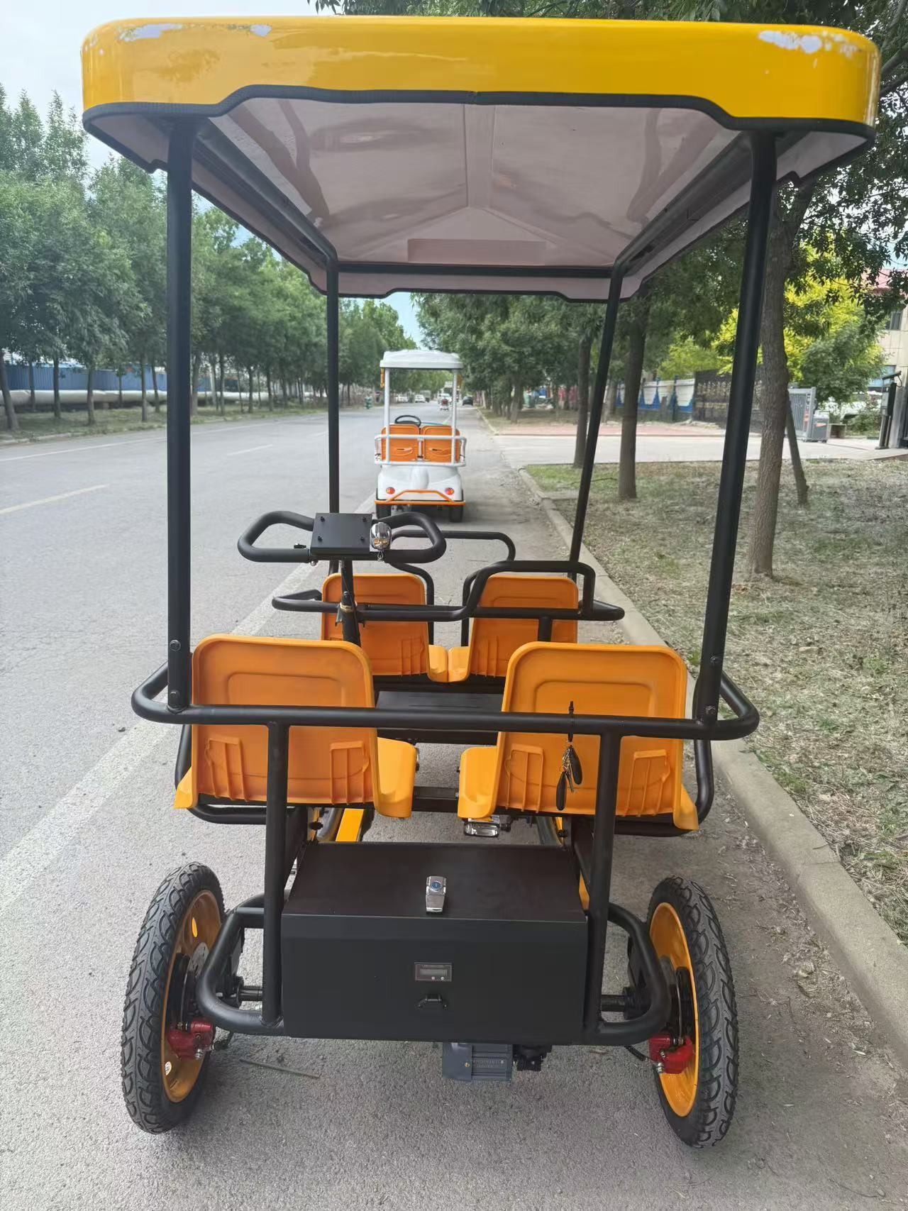 Wholesale Tourist Site Pedal Bicycles, 4-Seater Vehicles, Sightseeing Vehicles, Qr Code Cartoon Electric Shuttles