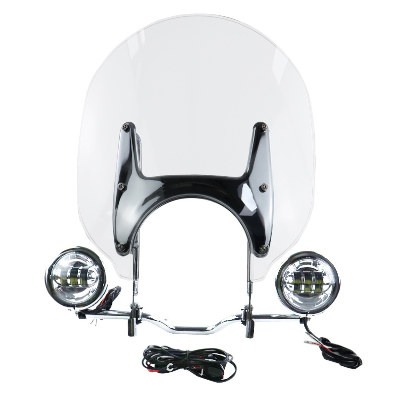 Suitable for Bmw R18 Dreamer Modified Motorcycle Front Windshield Modified Windshield Left and Right Fog Lights