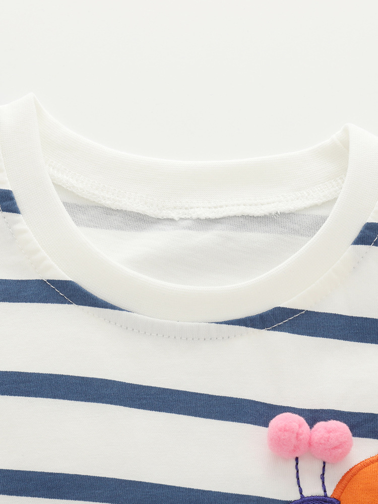 Malwee transfronterizo trajes de chicas de moda de verano nuevo estilo europeo y americano rayas T ropa de niñas