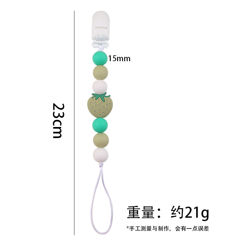 Nueva cadena de chupete de fresa de silicona para bebés de Amazon