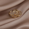 Small design retro one size golden metal ring, European style