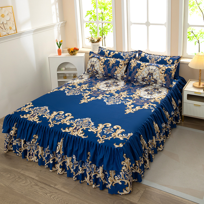 Falda de cama, sábana gruesa, colchón antideslizante agradable para la piel, funda protectora, funda de cama Simmons de una pieza, cama doble de 1,8 m