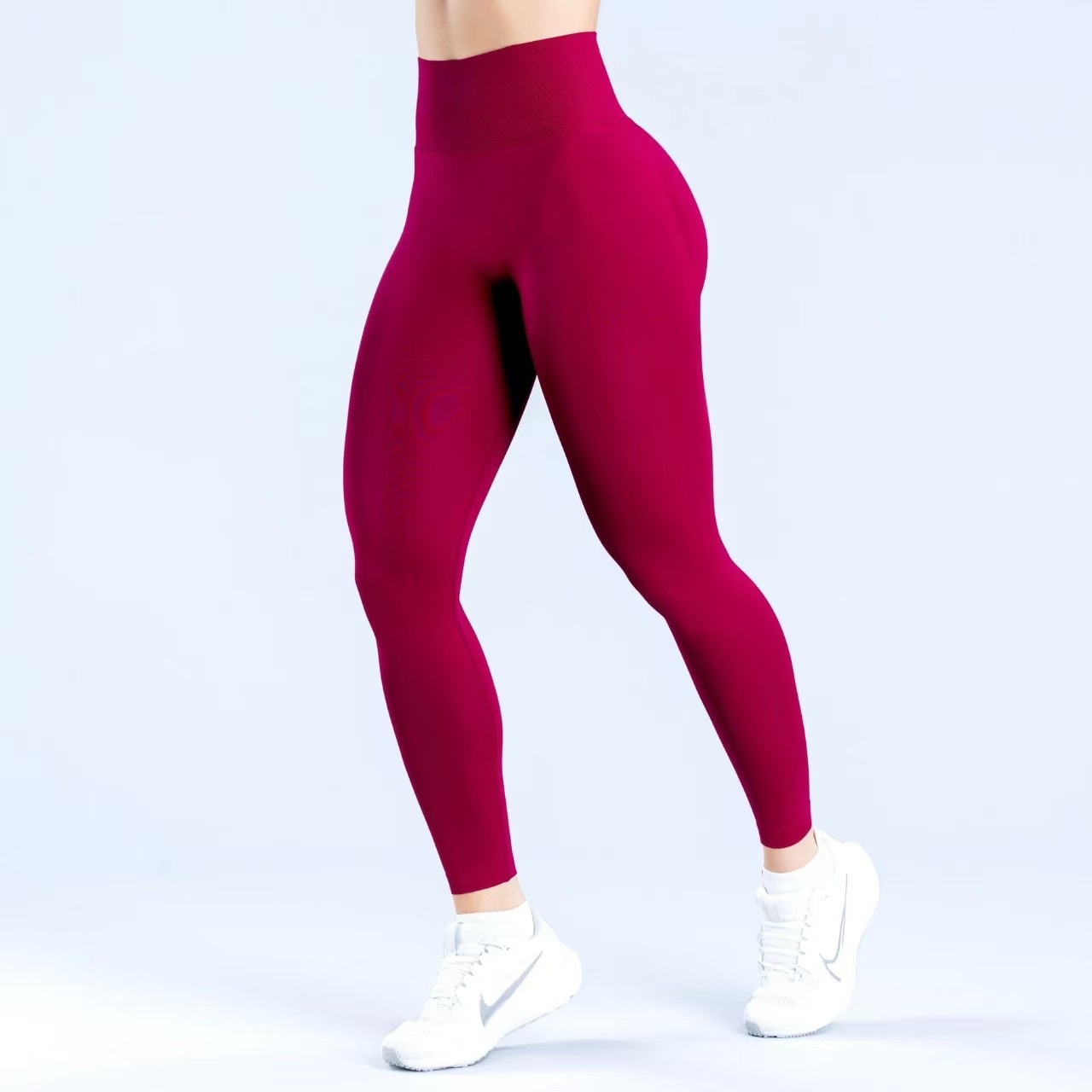 Pantalones de fitness dfyne Aliexpress ajustados, cintura plástica, caderas, pantalones deportivos sin costuras, Europa y América.