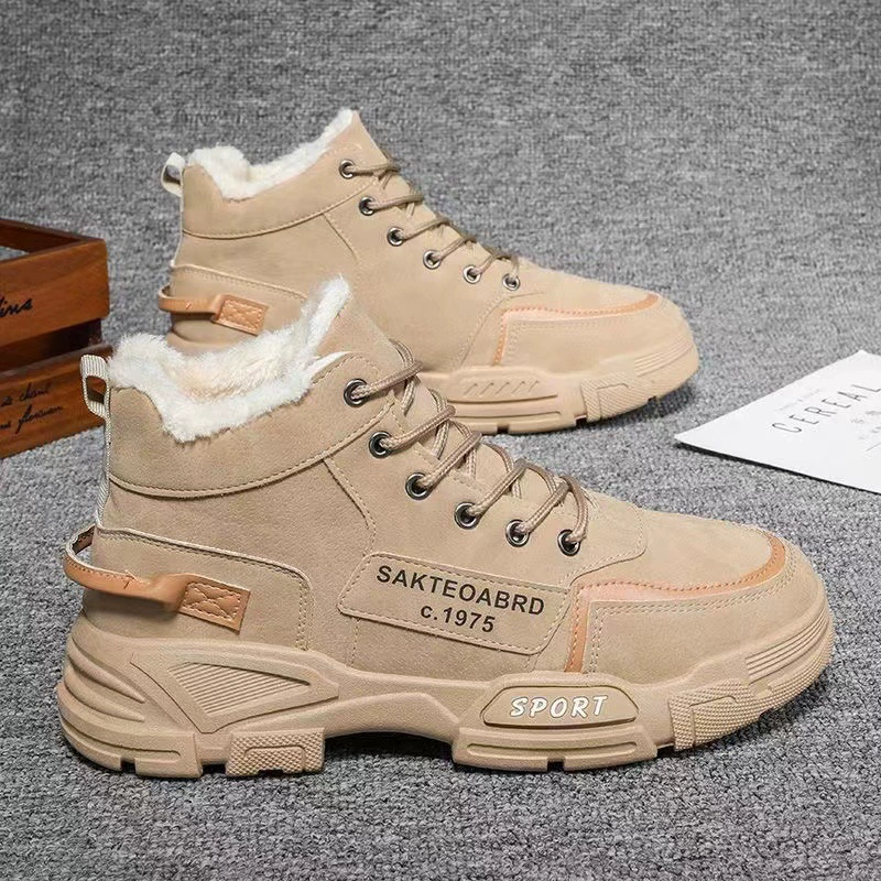 Хлопковые ботинки Мужские зимние новые ботинки Martin высокие повседневные ботинки плюс бархатные ботинки снегостевые ботинки на работе